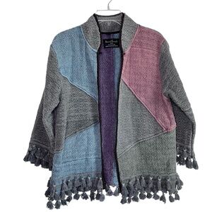 Sacred Threads‎ S/M Patchwork Boho Tassel Fringe Jacket